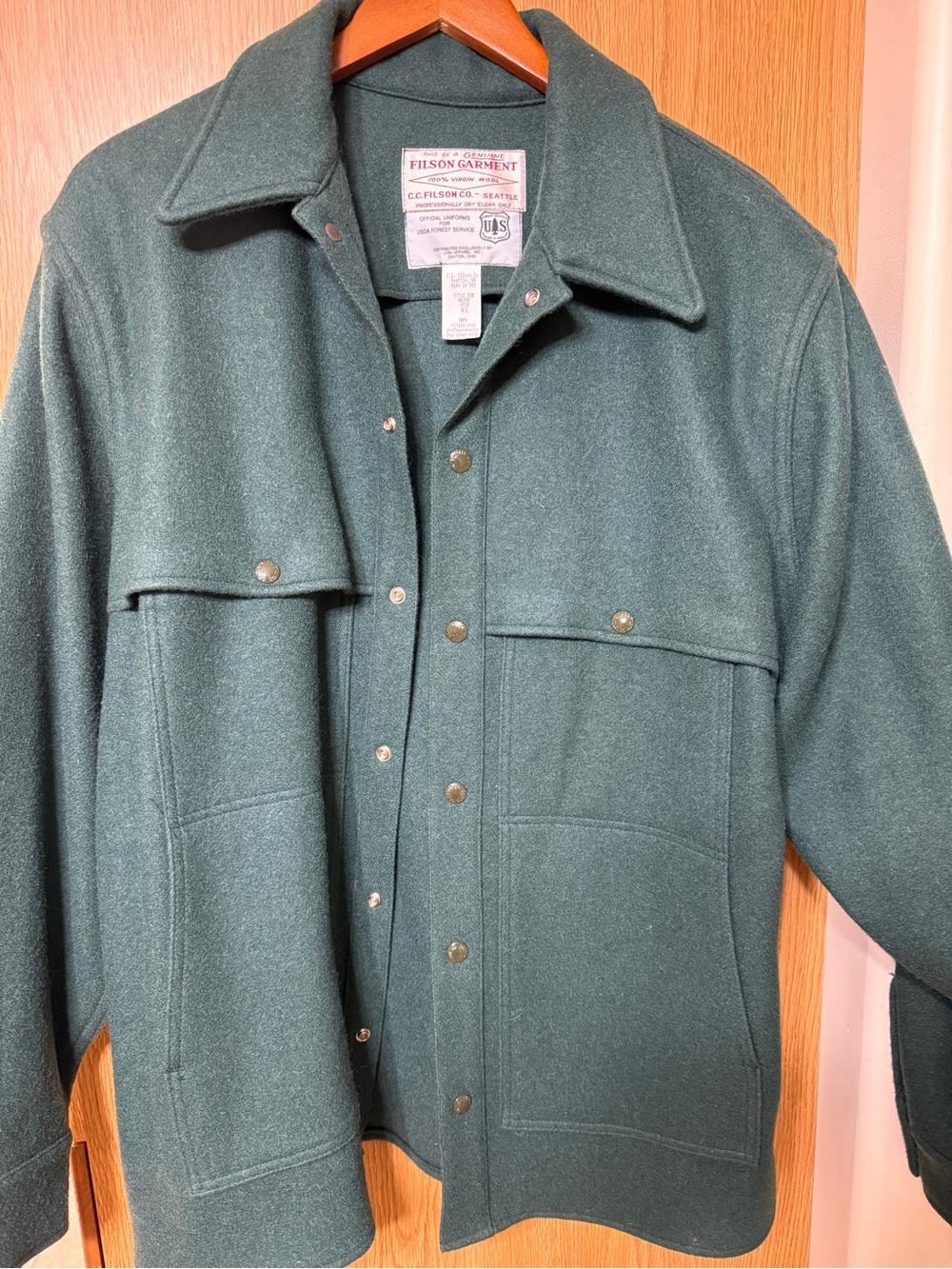 Filson vintage Jacket Mens XL Wool USDA Forest Service 330 1980s - Picture 3 of 7